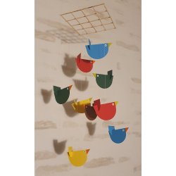 Papirklip - Fugle-mobile