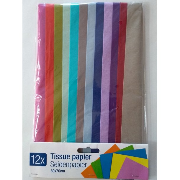 Silkepapir, (12 ark 50 x 70)cm