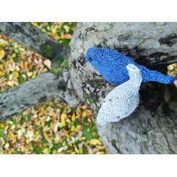 Fugle, strikket i lurex (metalgarn)