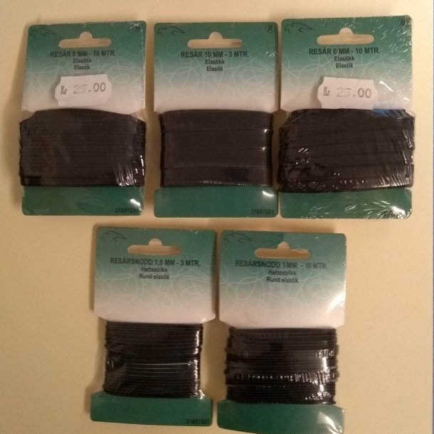 Elastikstrd  rundt og fladt