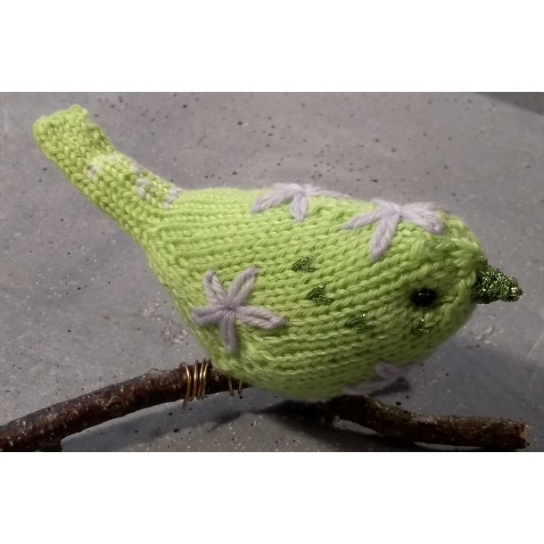 Fugle - strikkede med frit broderi 